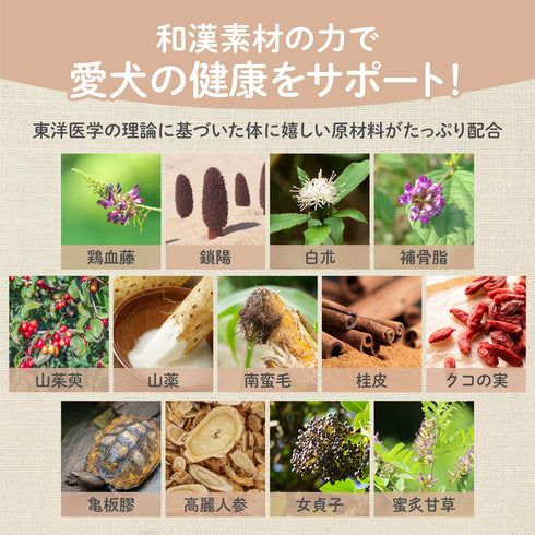 イキイキサプリ 和漢(20g/50g)鹿肉(50g/100g) 【動物病院取扱】元気がない 体力の低下 食欲 元気 栄養補助 毛艶 犬用サプリメント ペットサプリ ふりかけ ペット和漢 鹿肉 国産 天然素材 食品添加物無添加 健康サプリ わんぽうやく