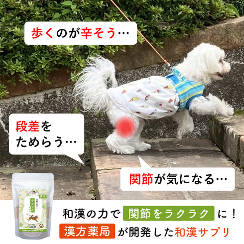 ラクラクサプリ 和漢(20g/50g)鹿肉(50g/100g) 【動物病院取扱】関節の不安 犬 わんぽうやく アレルギー 歩くのが辛そう 段差をためらう 運動後のケア 犬用サプリメント ペットサプリ ふりかけ ペット和漢 鹿肉 国産 天然素材 食品添加物無添加 健康サプリ わんぽうやく